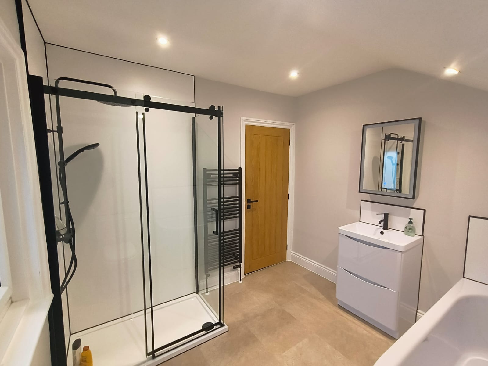 Completed bathroom renovation by Rune Construction